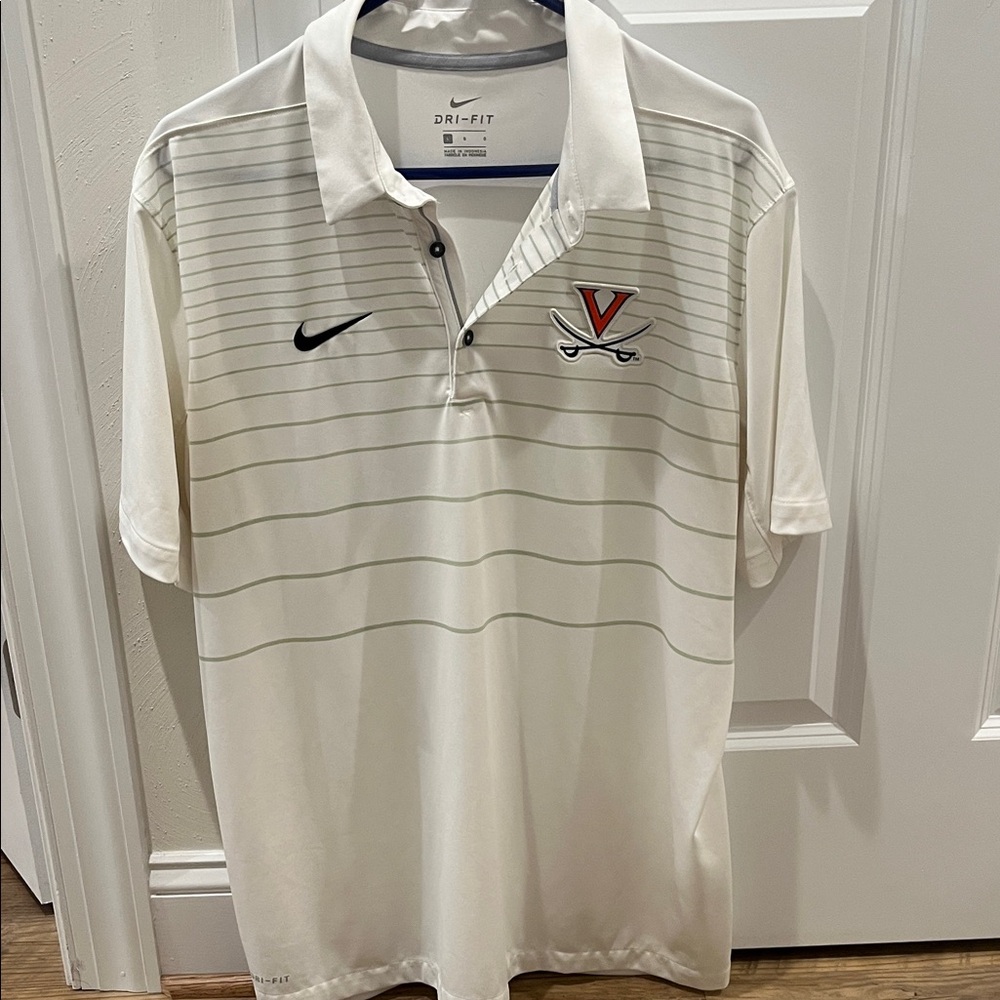 Nike Men's White and Gray Polo Shirt